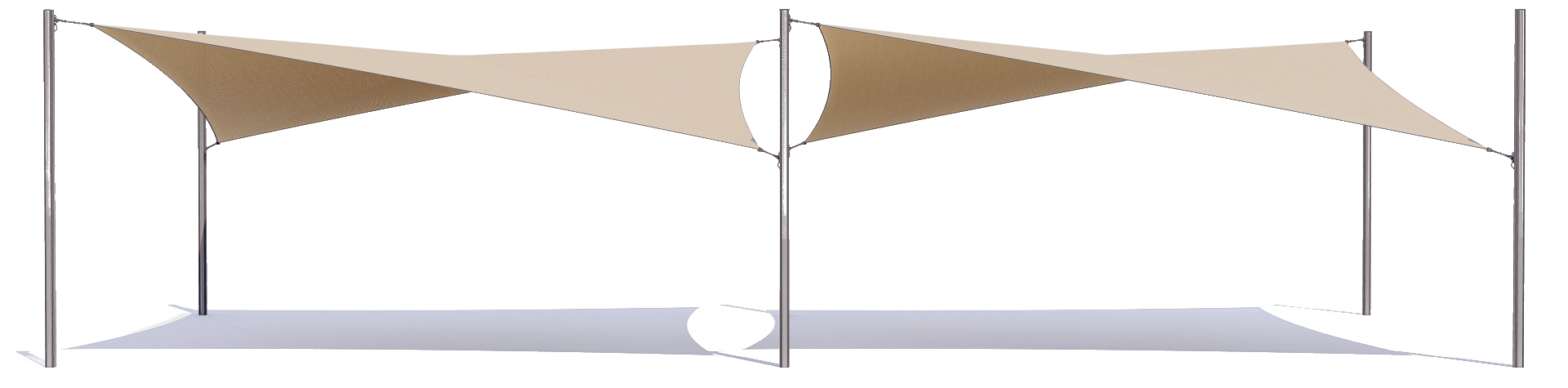 Alignement parallèle de voiles d'ombrage TWIST EVO